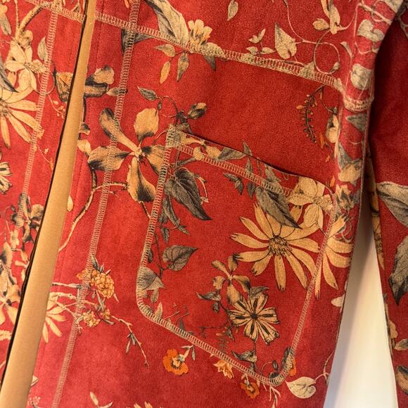 Anthropology Solitaire Orange Floral Butterfly Kimono Jacket, size L - Picture 4 of 12